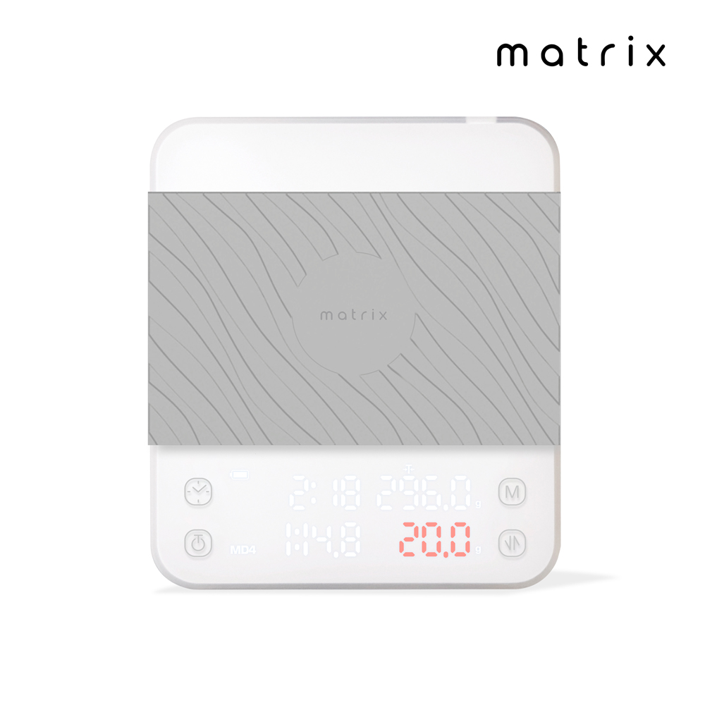 【Matrix】M1 PRO 小智 義式手沖LED觸控雙顯咖啡電子秤 - 白色