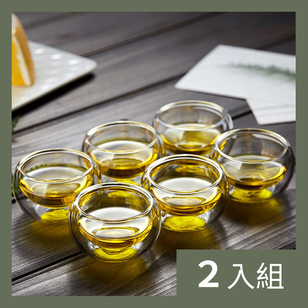 【CS22】耐熱雙層玻璃真空品茶杯(6個/入)-2入