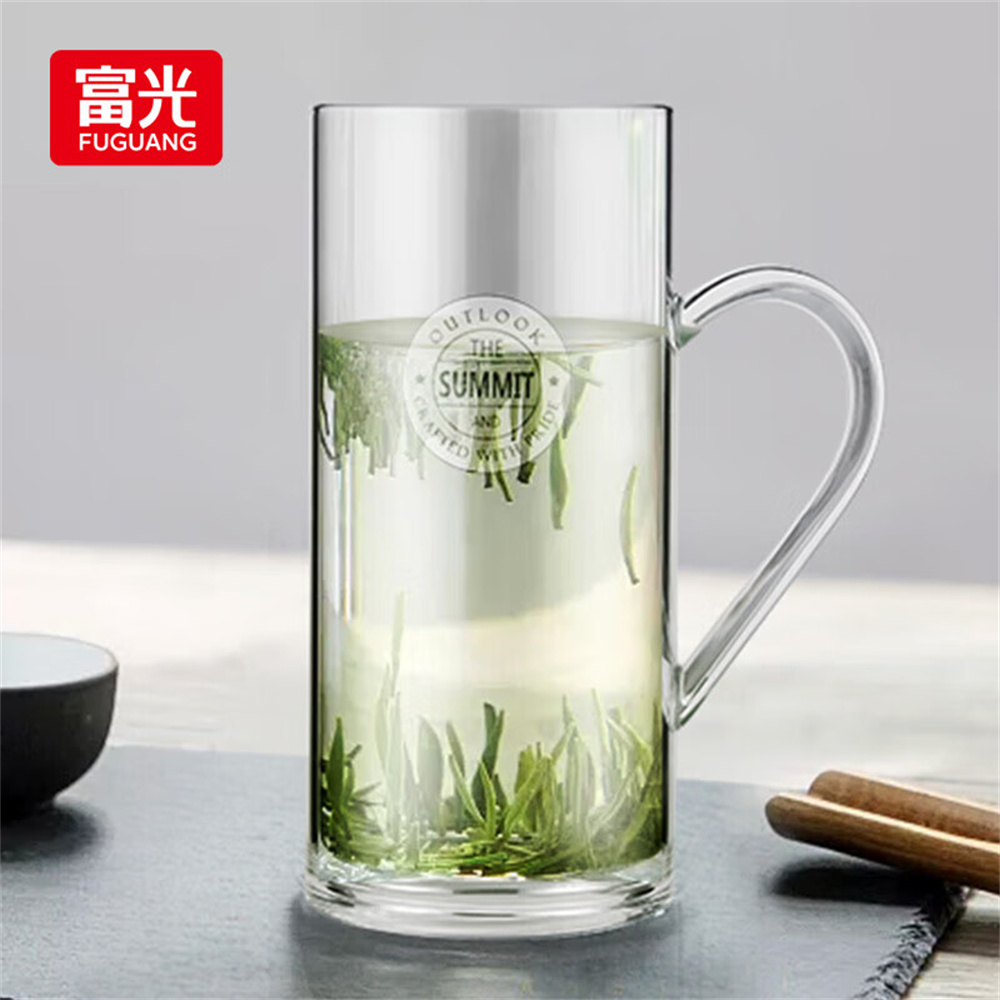 【FUGUANG 富光】廣口泡茶玻璃杯(茶杯 咖啡杯 茶水杯 泡茶杯 玻璃杯 辦公杯 家用杯 水杯)