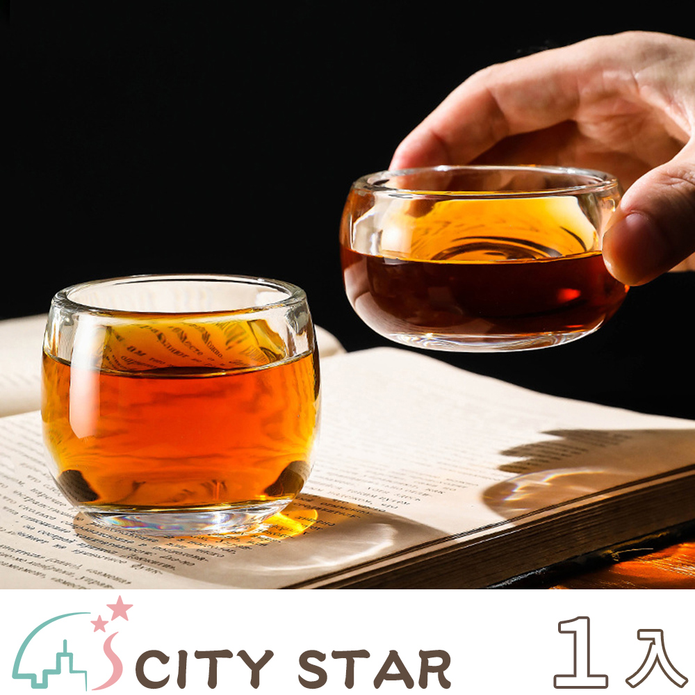 【CITY STAR】茶趣加厚隔熱水晶玻璃茶杯6件組