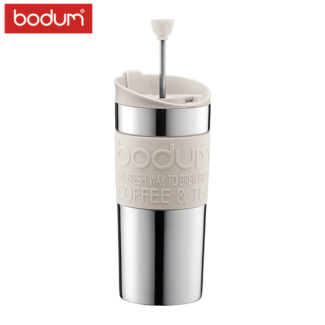 bodum 濾壓式不鏽鋼隨行杯350cc-米白