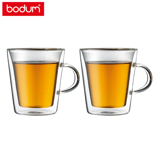 【丹麥BODUM 】CANTEEN雙層玻璃馬克杯2件組200cc(原廠代理公司貨)