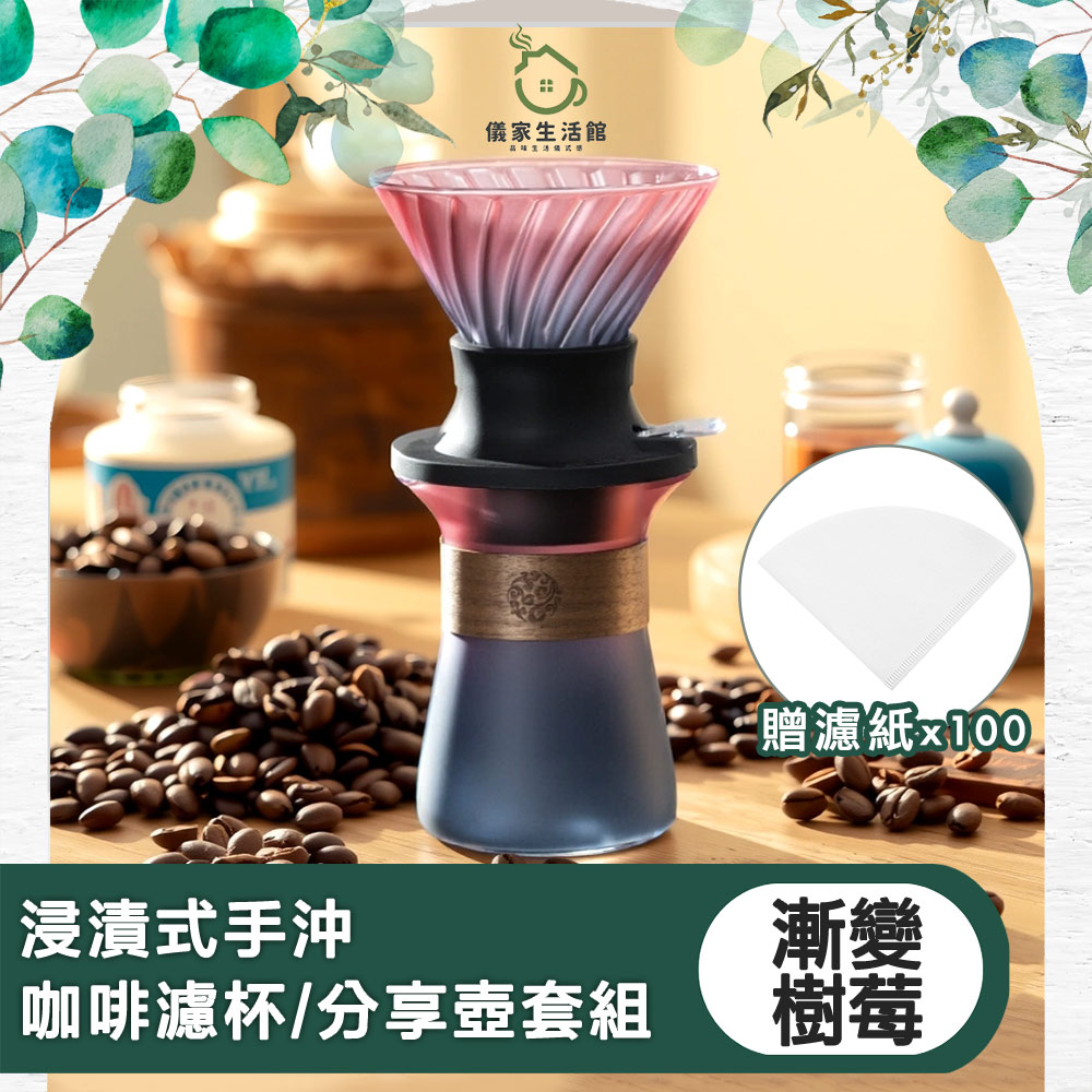 【儀家生活館】浸漬式手沖咖啡濾杯/分享壺套組