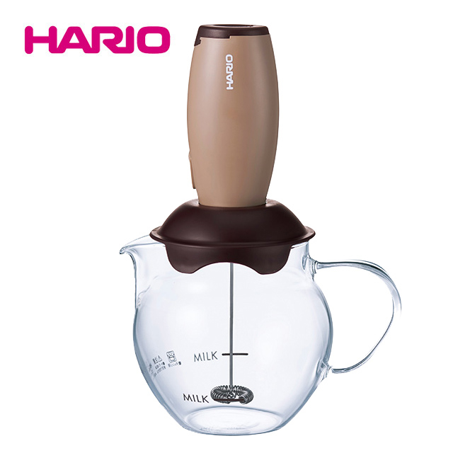 HARIO 棕色電動奶泡器組 CQT-45BR