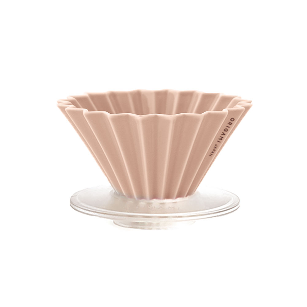 日本ORIGAMI 摺紙咖啡陶瓷濾杯組 M 第二代（AS杯座）（霧粉色）