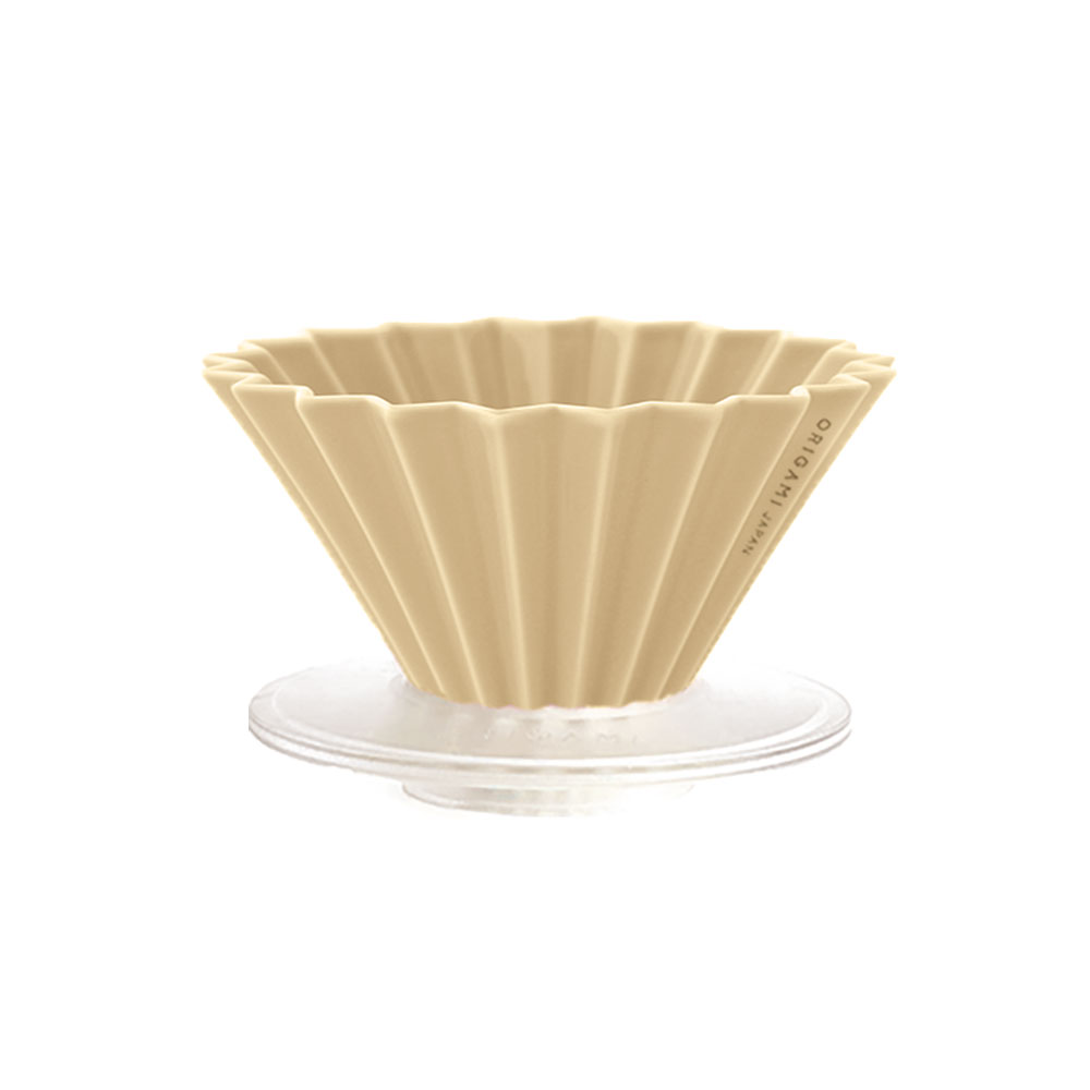 日本ORIGAMI 摺紙咖啡陶瓷濾杯組 M 第二代（AS杯座）（奶茶色）