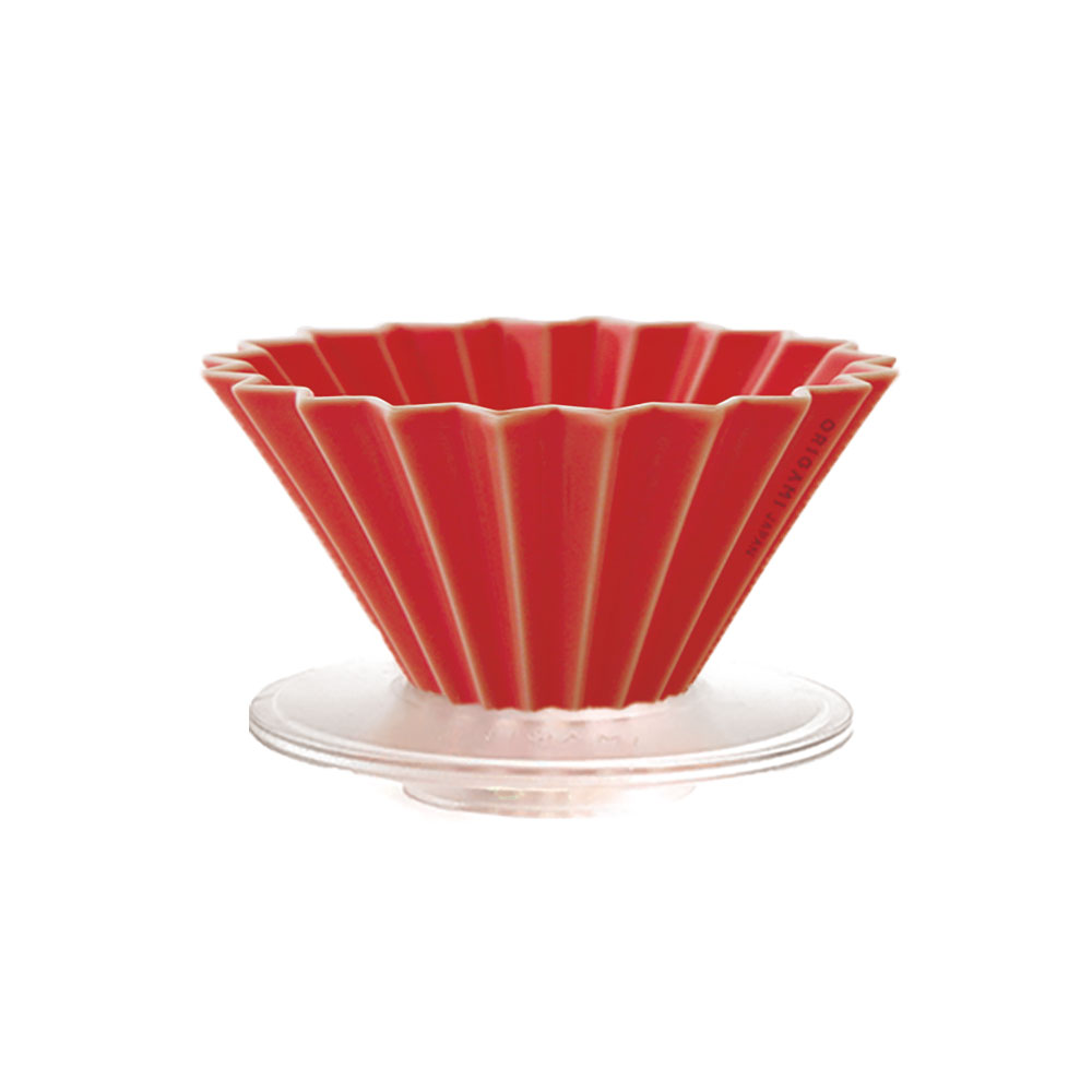 日本ORIGAMI 摺紙咖啡陶瓷濾杯組 M 第二代（AS杯座）（紅色）