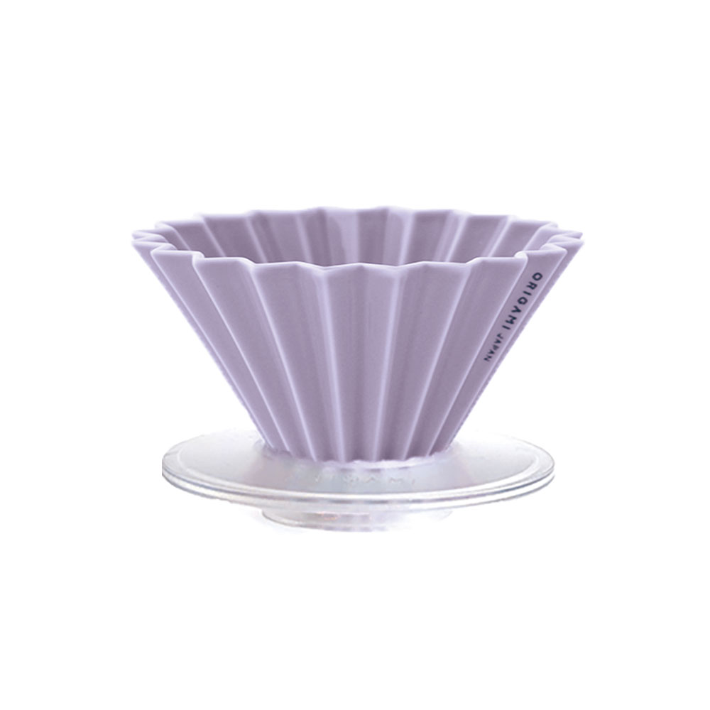 日本ORIGAMI 摺紙咖啡陶瓷濾杯組 M 第二代（AS杯座）（淺紫色）