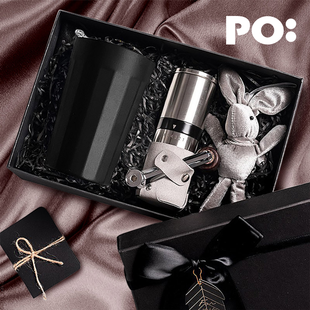 【PO:Selected】丹麥棱角保溫杯咖啡二件禮盒組(棱角保溫杯460ml-共3色/咖啡磨2.0)