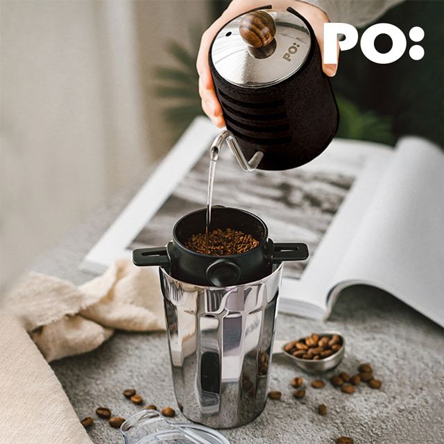 【PO:Selected】丹麥棱角保溫杯咖啡三件組(棱角保溫杯460ml-共3色/咖啡壺-黑/咖啡濾網)