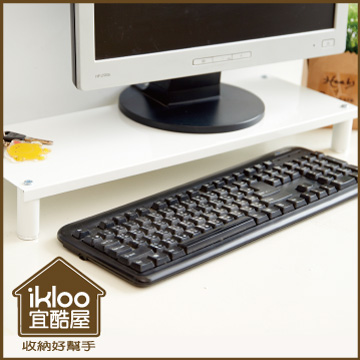 【ikloo】省空間桌上鍵盤架(氣質白)