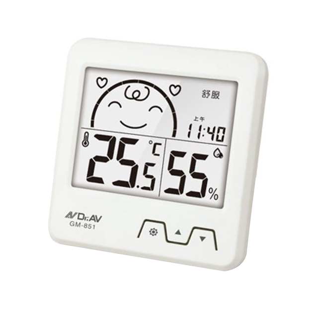 【Dr.AV】日式超大螢幕溫濕度計(GM-851)白