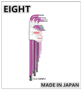 EIGHT 日本製六角板手 【紫色】 白金六角板手 彩色柄 L型六角板手 球型六角扳手 六角扳手組