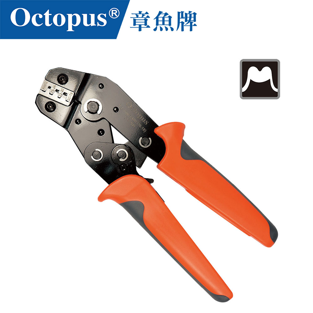 【Octopus章魚牌】棘輪接續端子壓著鉗 18-28#
