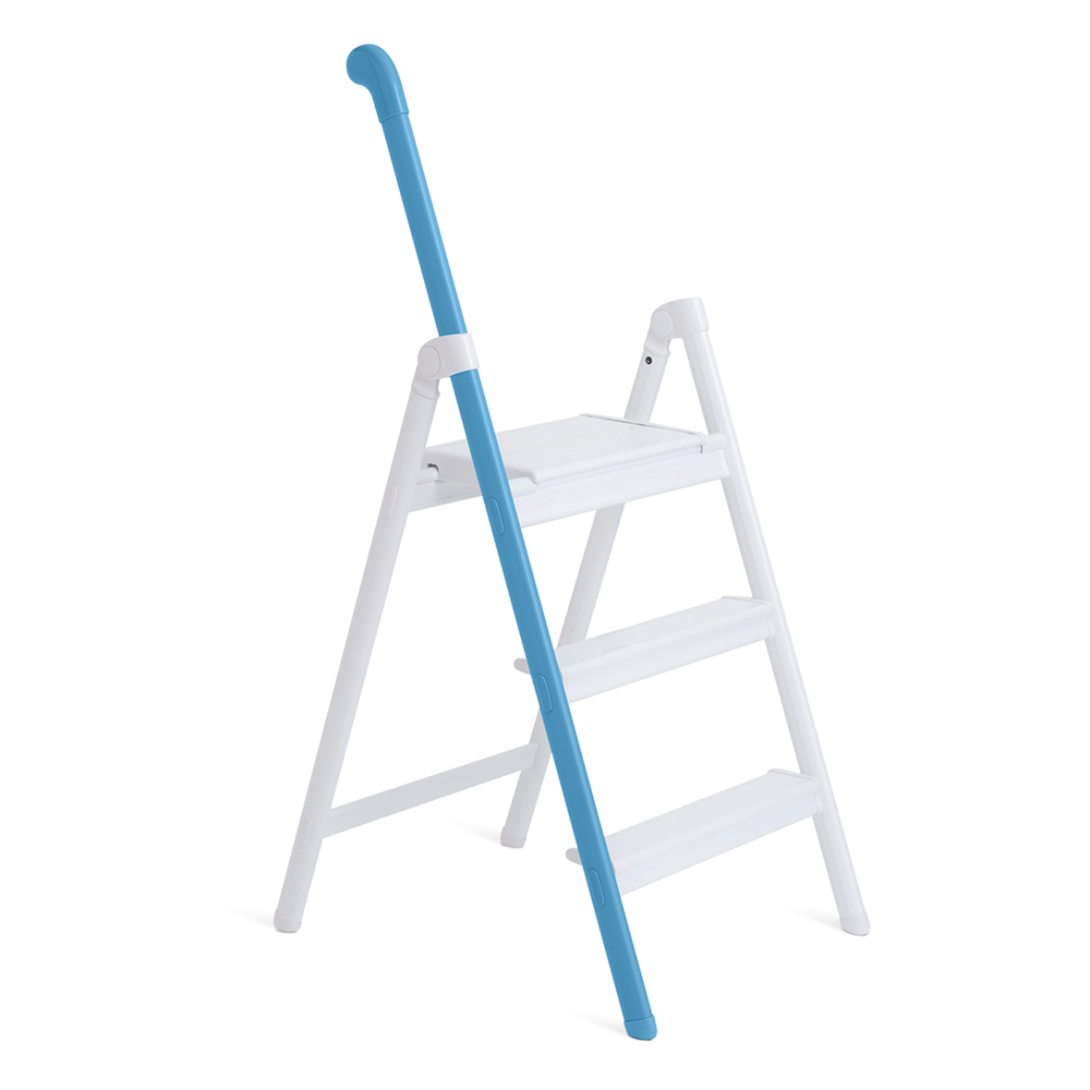 【長谷川Hasegawa日本設計好梯】Handle Step系列居家質感扶手鋁梯/踏台 特製鋁輕量好收納(藍色)