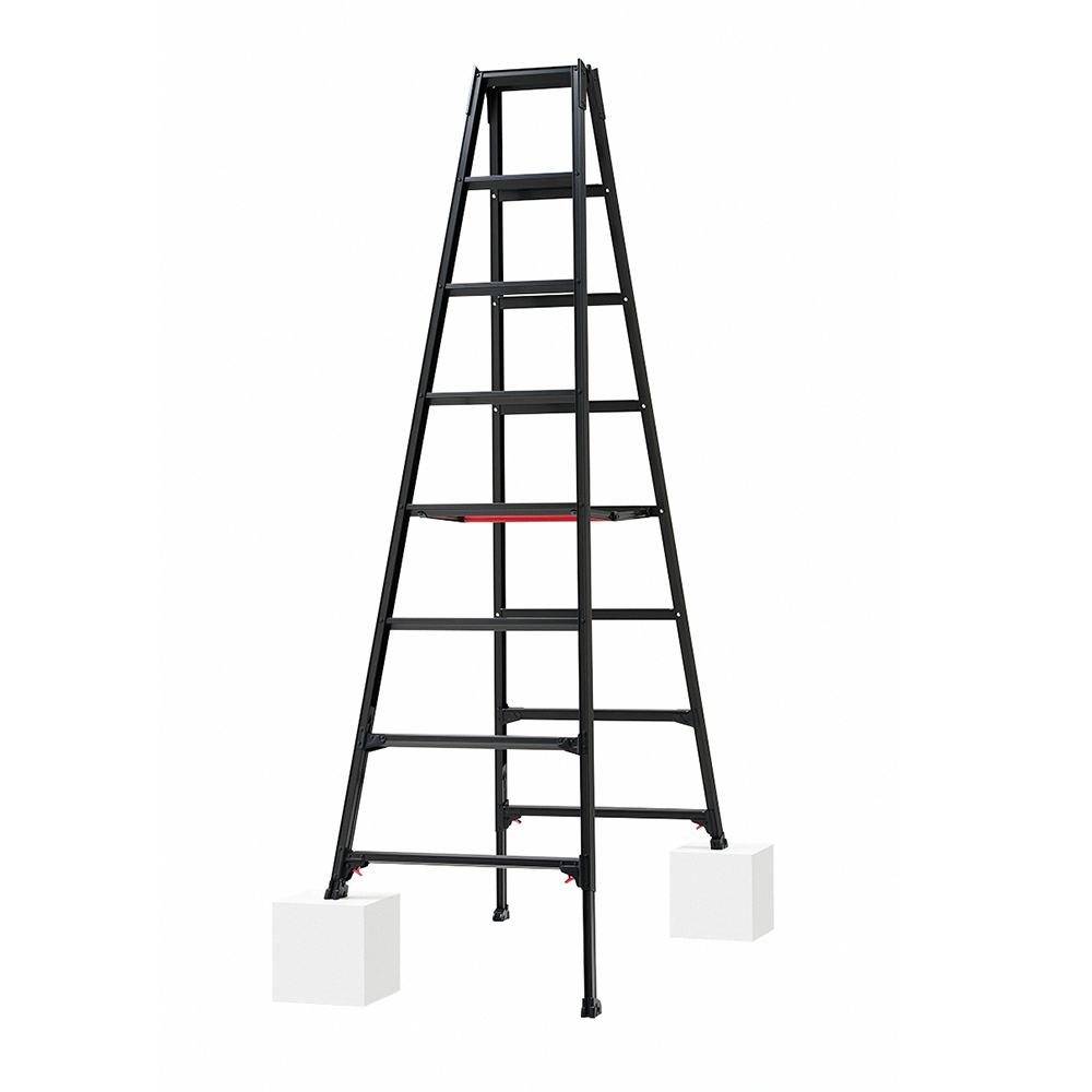 長谷川Hasegawa黑色質感, 輕量快速收納可伸縮直梯鋁梯兩用梯/設計梯/作業梯/RYZB-24