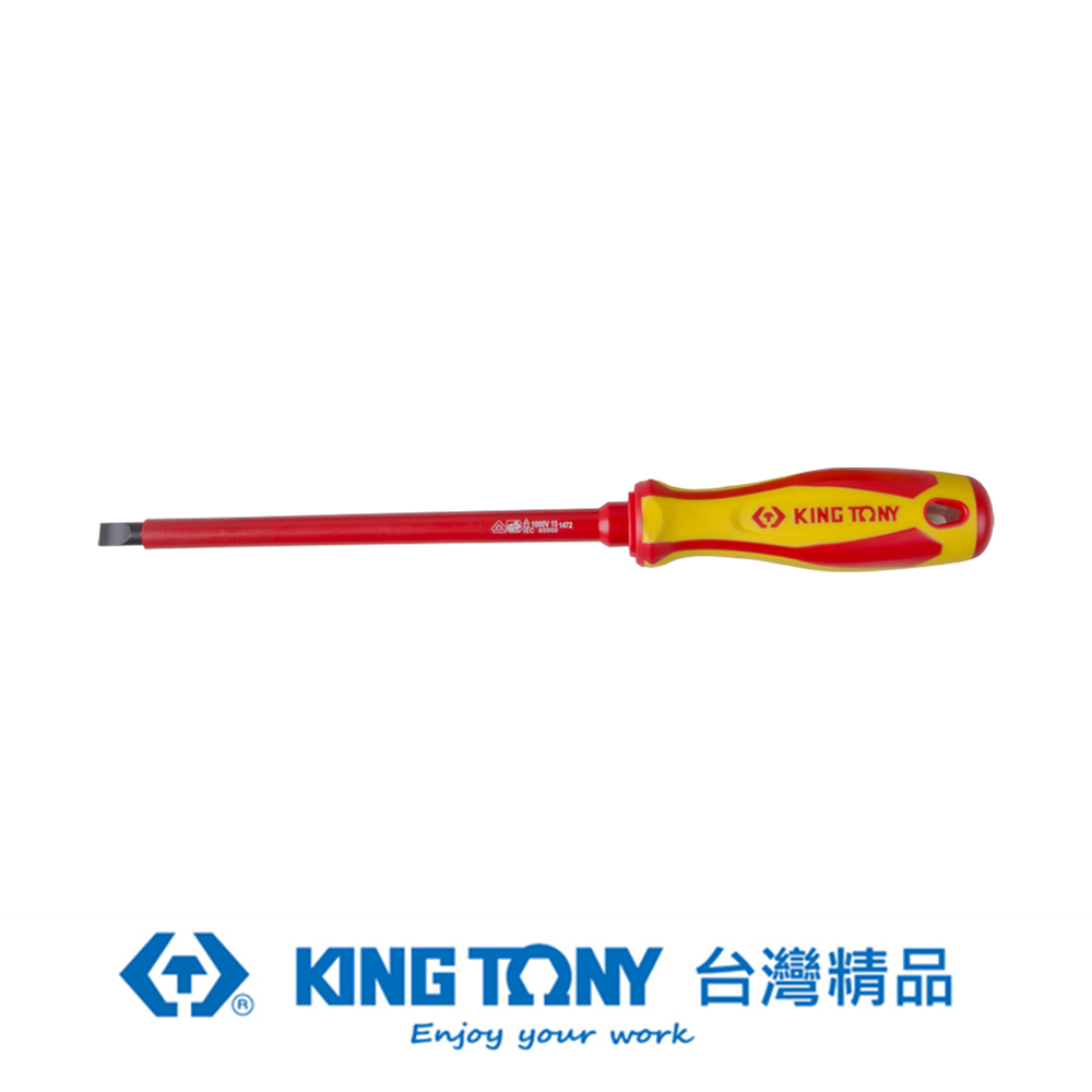 KING TONY 專業級工具 一字耐電壓起子 4.0mm*4’’ KT14720404