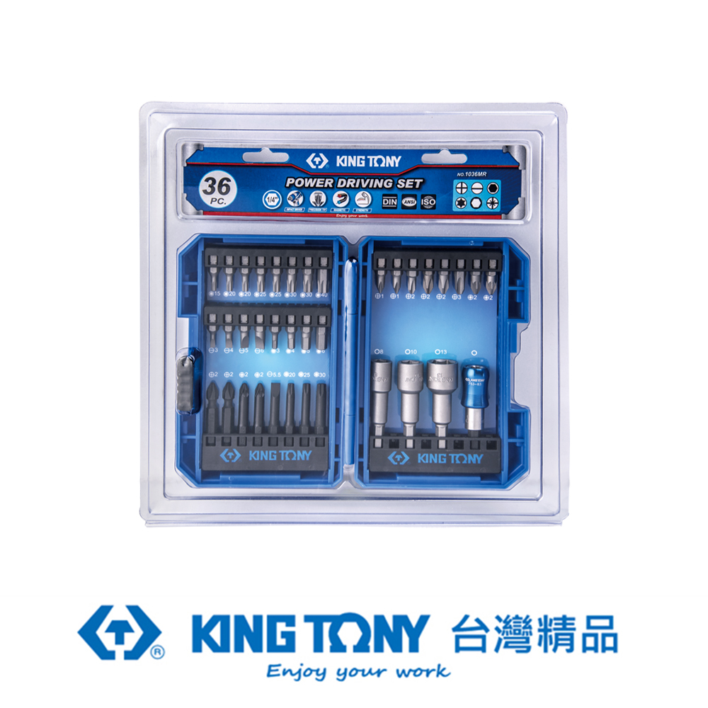KING TONY 專業級工具 36件式 電動起子頭組 KT1036MR