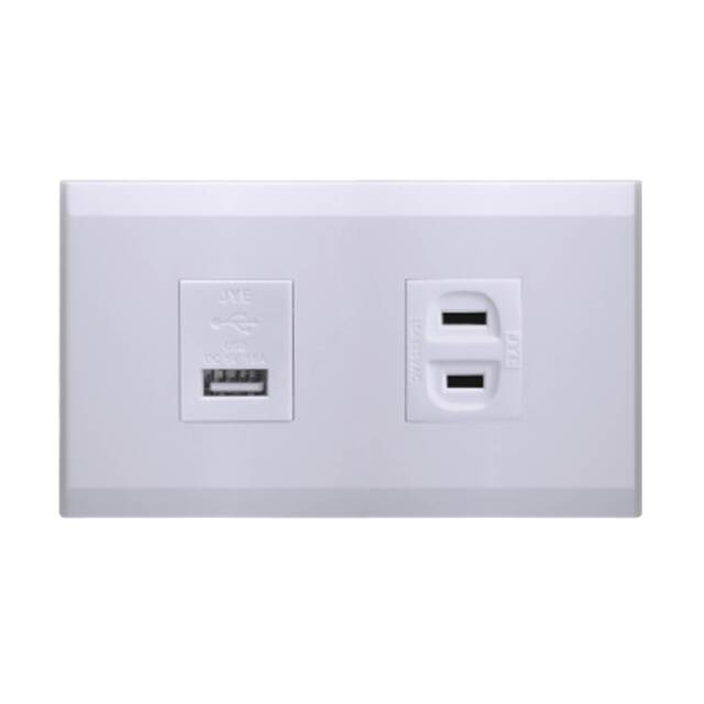 【月光系列基本款】單USB+1插座 2入