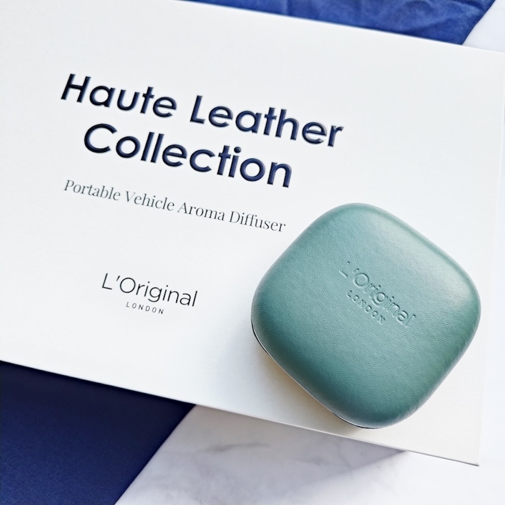 英國 L’Original平輸進口臻奢牛皮車用香氛擴香機禮盒(舒逸綠)