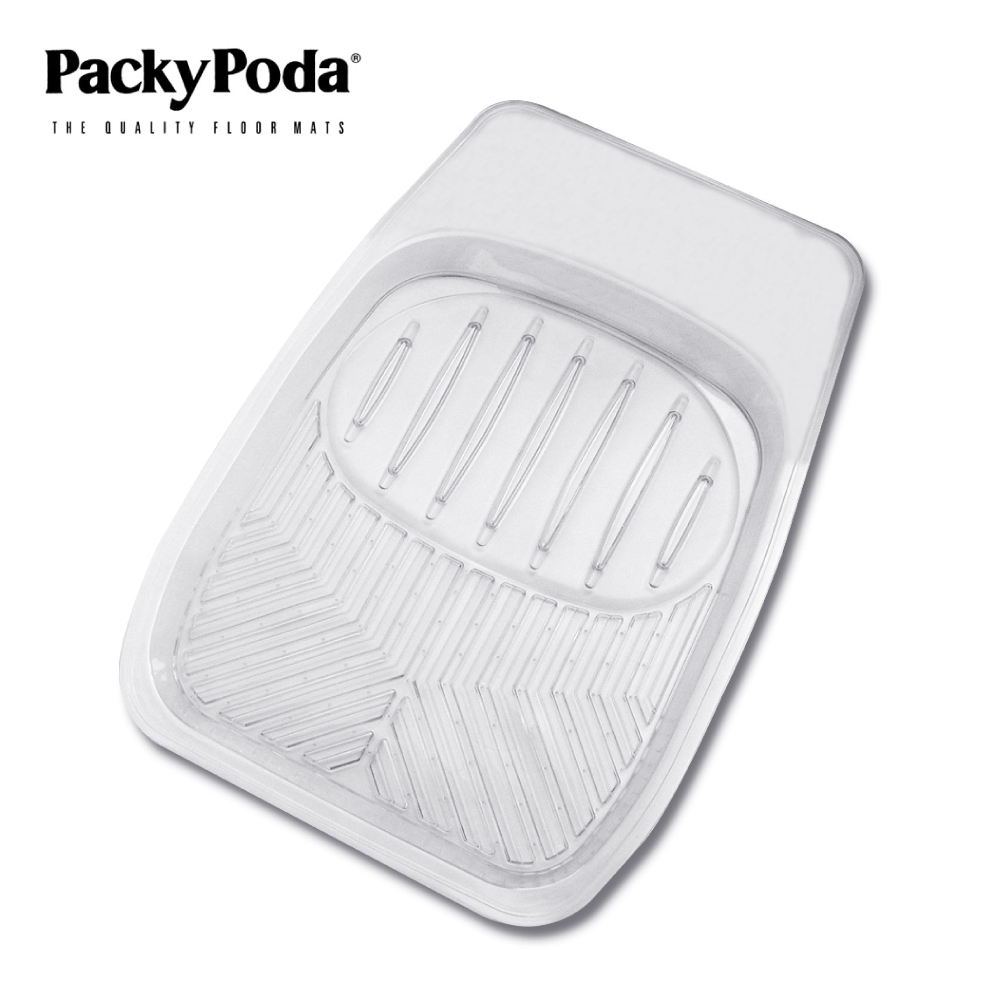 PackyPoda 3D凹型透明汽車踏墊(前座)