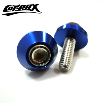 【Cotrax】輕量化鋁合金圓型牌照框螺絲(藍)