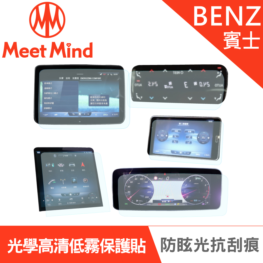 【Meet Mind】光學汽車高畫質低霧螢幕保護貼 Benz S- Class 長軸 S500 2020-11後 賓士