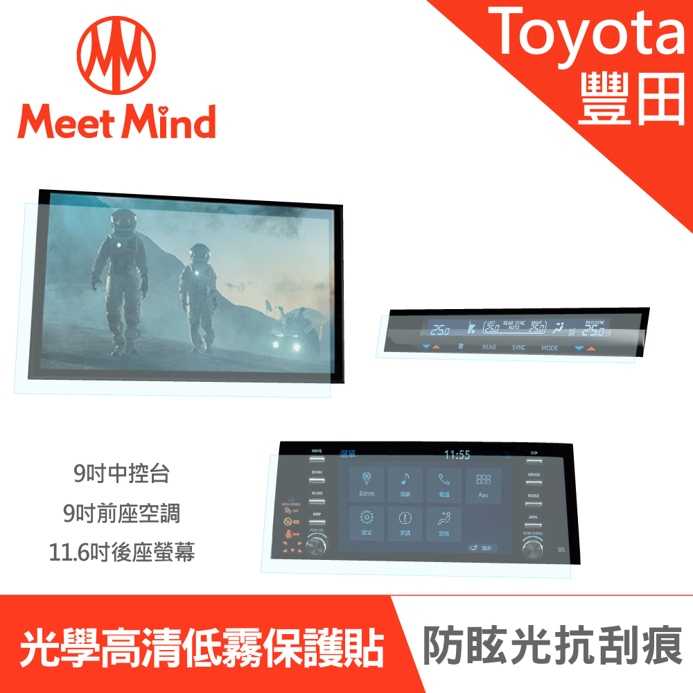 【Meet Mind】光學汽車高清低霧螢幕保護貼 TOYOTA SIENNA 2.5L HYBRID 2021-03後 豐田