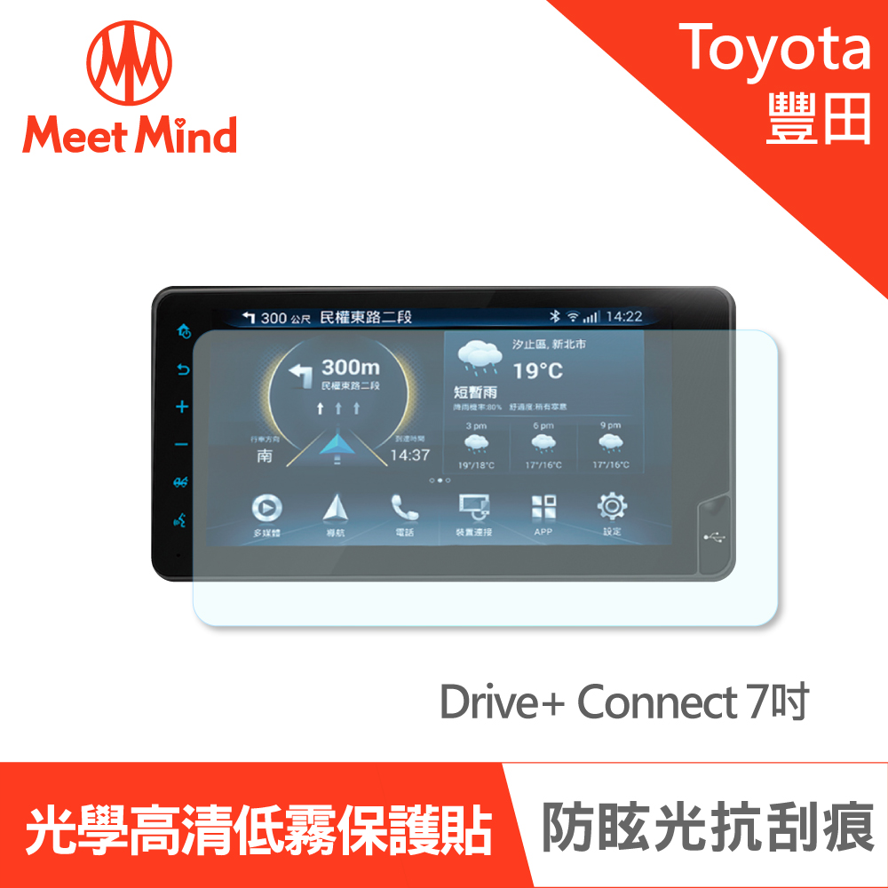 Meet Mind 光學汽車高畫質低霧螢幕保護貼 TOYOTA SIENTA Drive+ Connect 經典 7吋 豐田