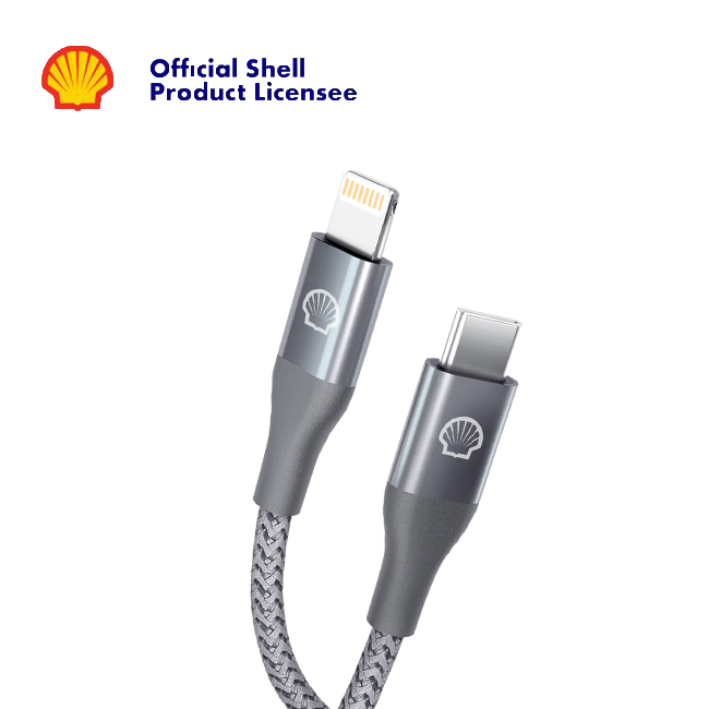 USB C to LIGHTNING 灰色-鋁合金 反光尼龍編織線