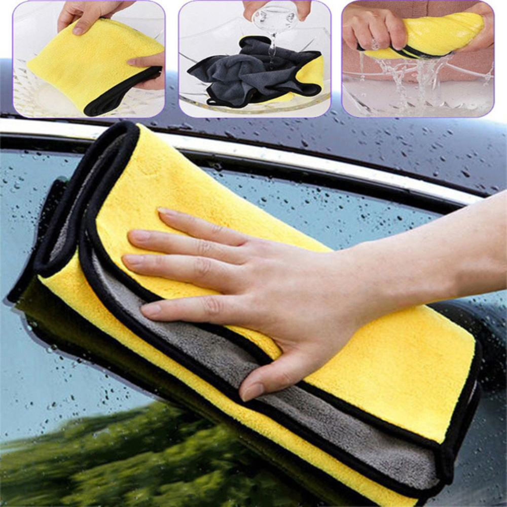 PS Mall 雙面珊瑚絨擦車布 吸水毛巾抹布 30*40cm 顏色隨機 4入