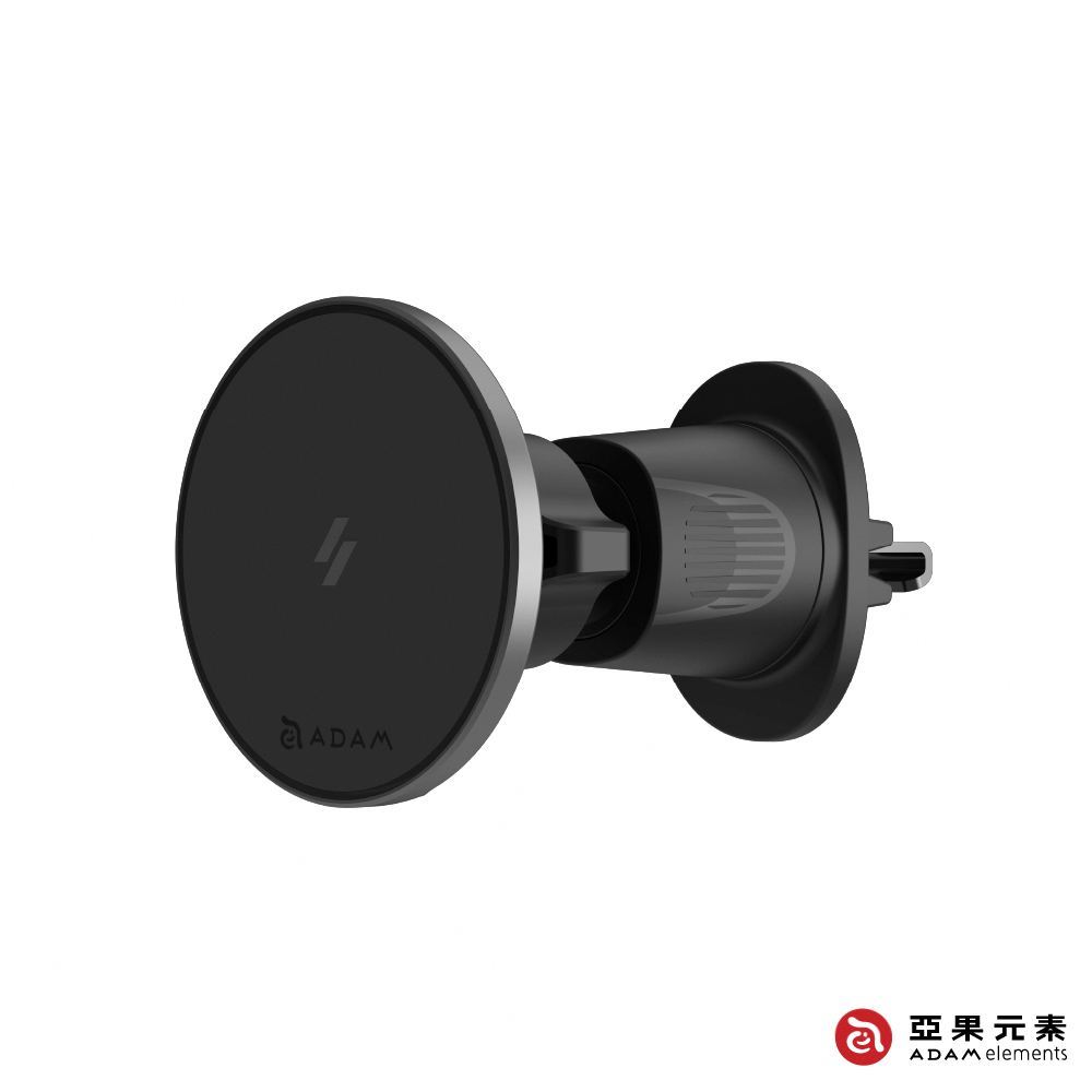 CQ1 Qi2 15W金屬輕薄款LED燈車用磁吸充電器 黑