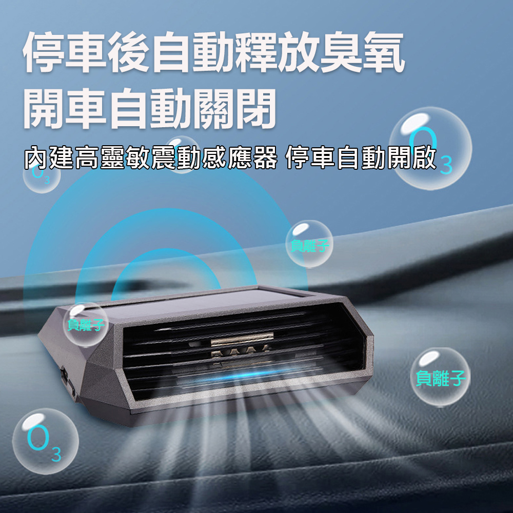 車用太陽能自動開關臭氧消毒空氣清淨機