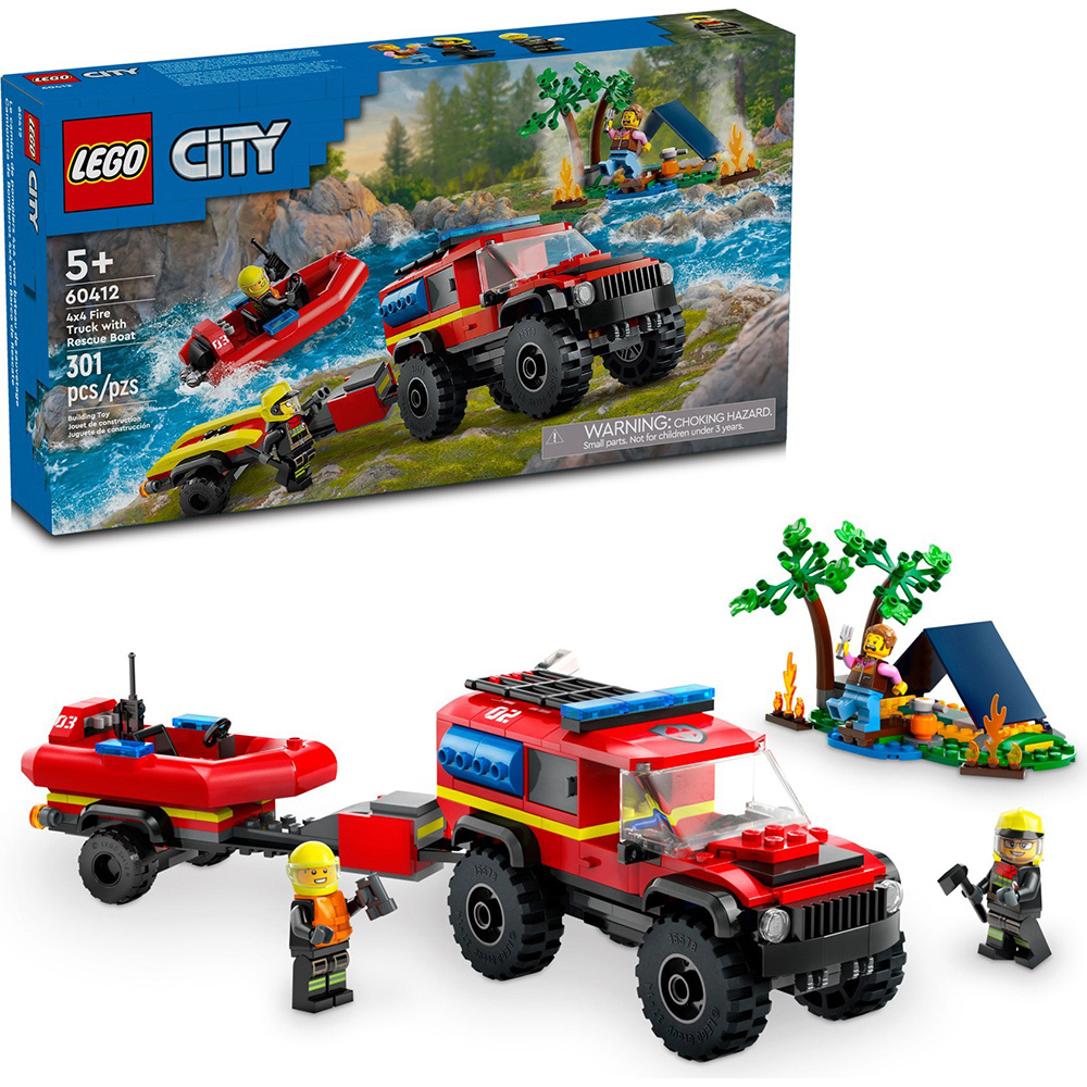 樂高積木LEGO《LT 60412》202401 城市系列-四輪驅動消防車和救援艇