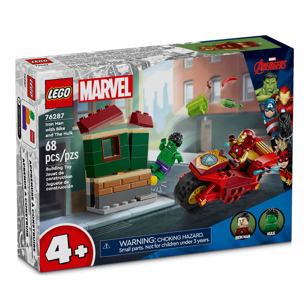 樂高積木LEGO《LT 76287》202408 超級英雄系列 - Iron Man with Bike and The Hulk(MARVEL)