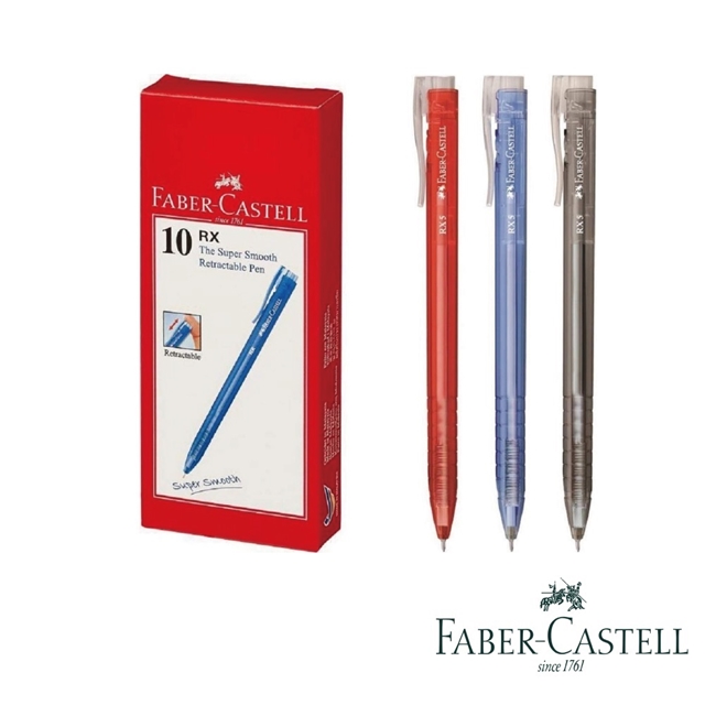 Faber-Castell RX-5 0.5mm 辦公用 超好寫酷溜原子筆10入(可挑色)