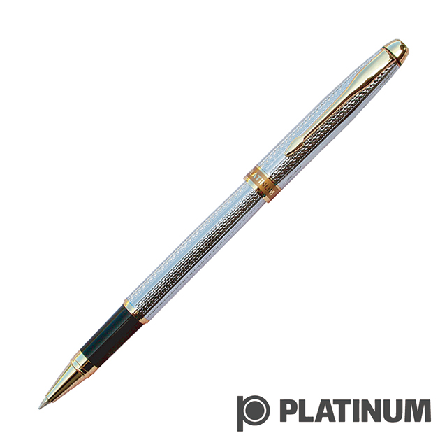PLATINUM 白金 雕花鍍銀 原子筆 BAG-600
