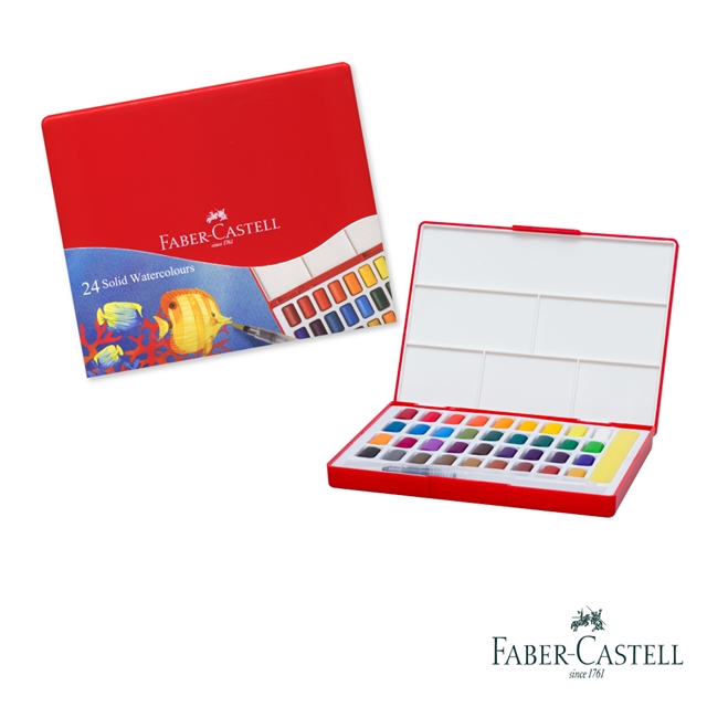 Faber-Castell 紅色系 攜帶型水彩套組24色