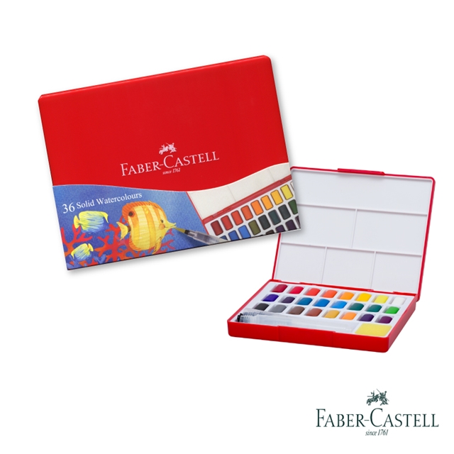 Faber-Castell 紅色系 攜帶型水彩套組36色
