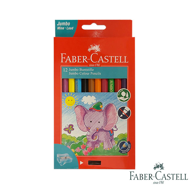 Faber-Castell 紅色系 大六角粗筆芯6.0mm 彩色鉛筆12色