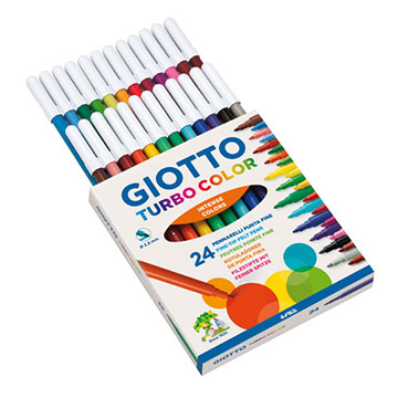 【義大利GIOTTO】可洗式兒童隨身彩色筆(細24色)