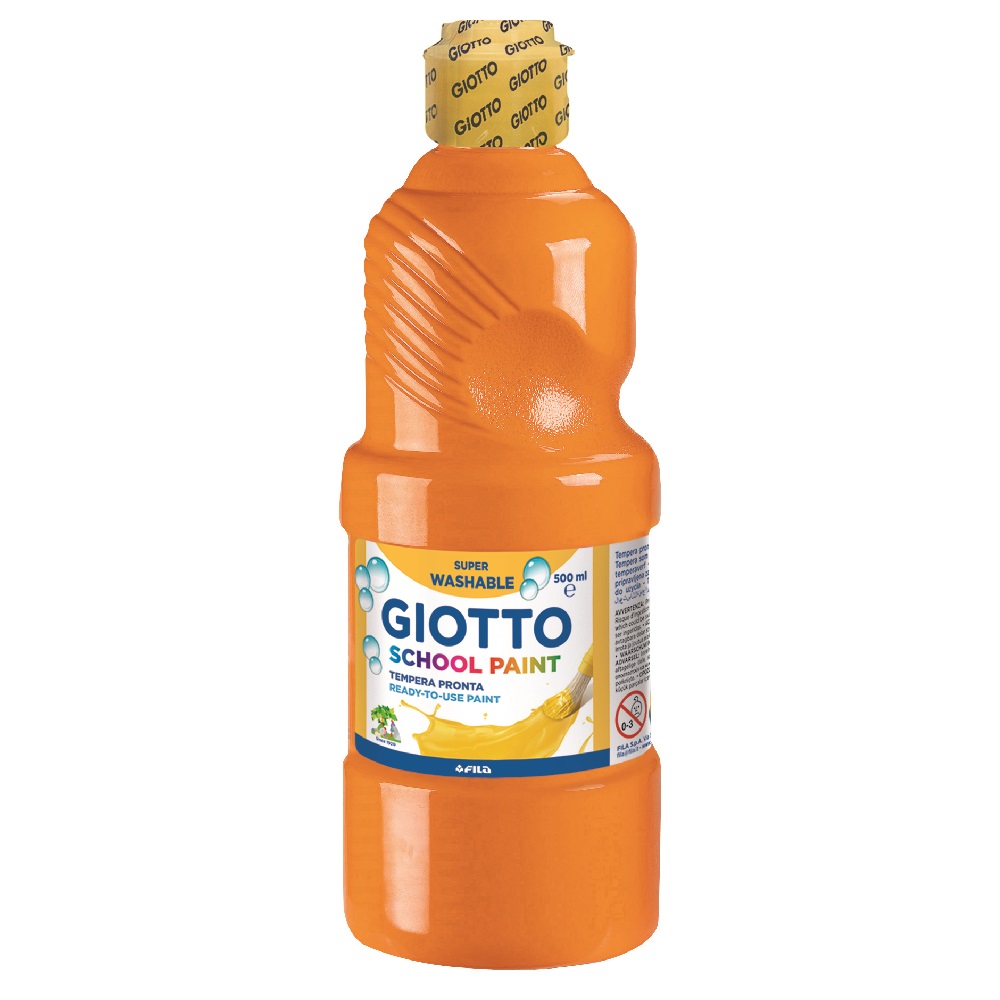 【義大利GIOTTO】可洗式兒童顏料500ml(橘)