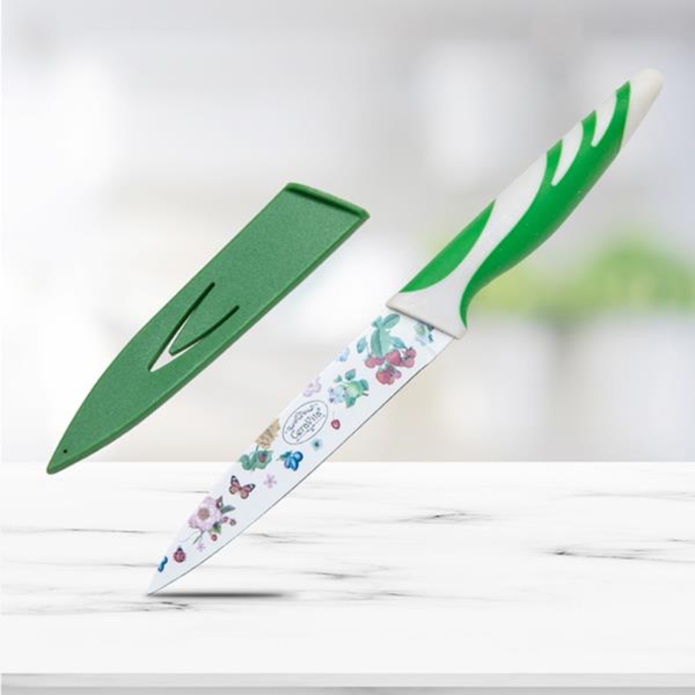 【CeraVita】綠色果園 韓式印花水果刀-5吋