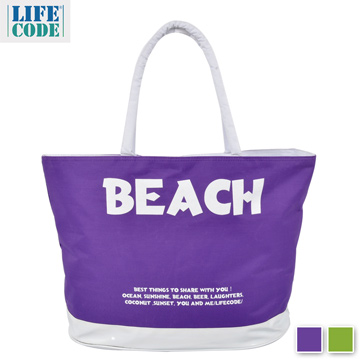 LIFECODE-BEACH防水大沙灘袋/購物袋-2色可選
