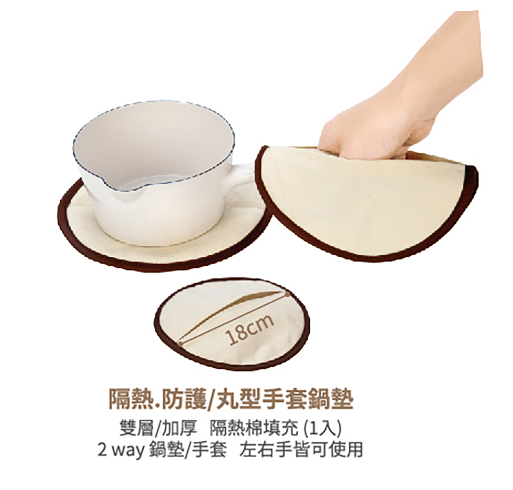 烘焙幸福生活-隔熱.防護/丸型手套鍋墊