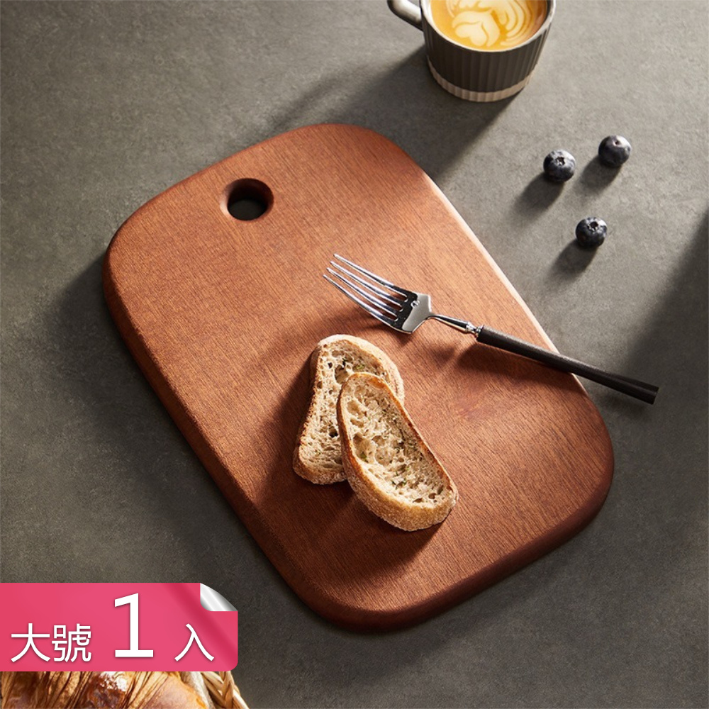 【茉家】安心材質烏檀木無拼接西式料理砧板-大號1入