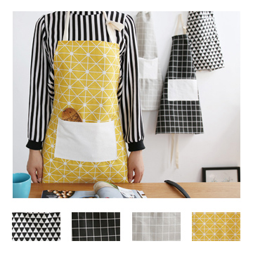 【品樂．LaVie】日式幾合圖形棉麻圍裙