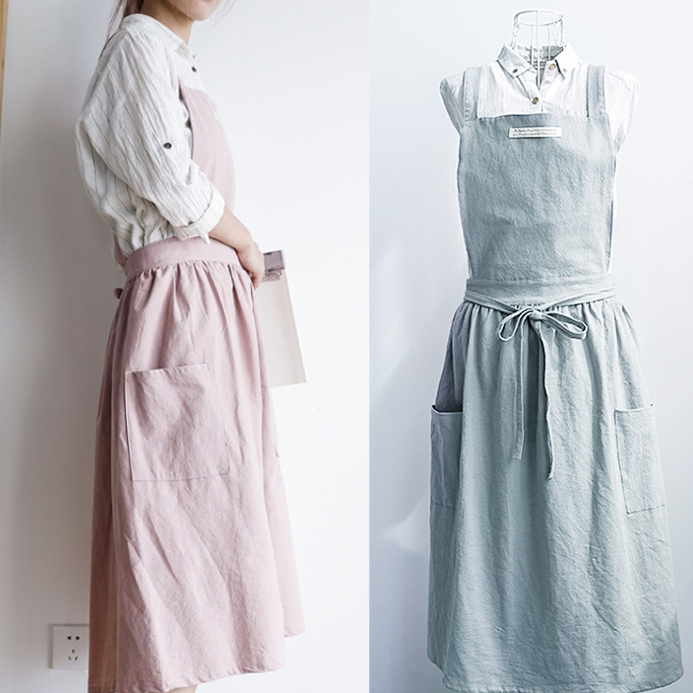 E.City_日式雙口袋圍裙工作衣