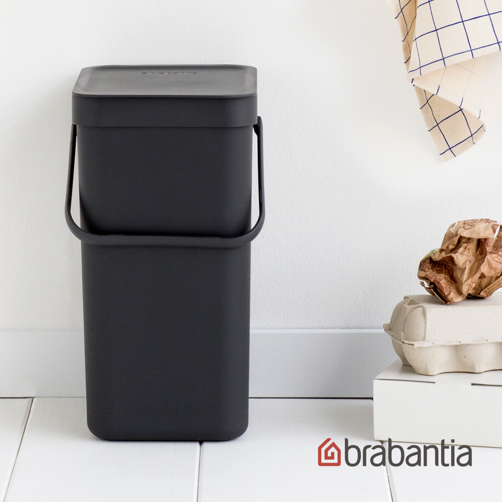 【Brabantia】多功能餐廚置物桶 灰色-12L