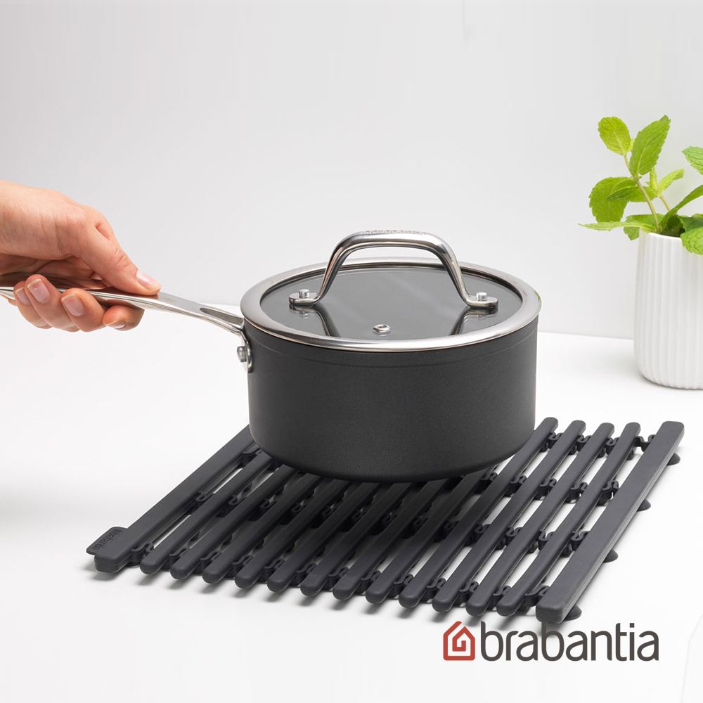 【Brabantia】可伸縮矽膠/隔熱瀝水墊-深灰